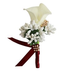 小祖尼彩花立方胸花, 奶油酒紅色