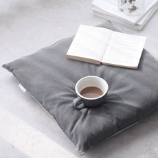 DECOVIEW 摩登水洗款坐墊套, 50*50cm, 炭灰色