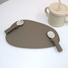 블루마마 모두아이 실리콘 조약돌 트레이, 베이지, 1개