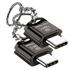 SPACE SHIELD Type C相容Micro SD讀卡器, 黑色, 2個