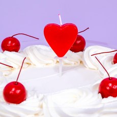 JPackTory 派對蛋糕生日愛心蠟燭, 5個, 無香味, 6.2克