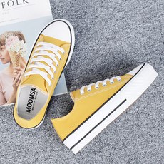 풍유 여성용 스니커즈 캔버스 운동화 4cm