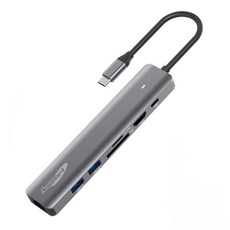 애니포트 7 in 1 C타입 앤 USB-A 맥북 삼성 덱스 미러링 멀티포트 USB 허브 AP-TC760, 그레이, 1개 - air-ap2802i-k-k9