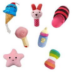 MrChuchu 小狗依戀玩偶 Squeaky 寵物玩具7件組..., 1組, 12 x 8~24cm + 16 x 8cm + 16 x 7cm + 16 x 8cm + 15 x 7cm + 13 x 13cm + 12 x 7cm