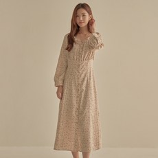 로엠 잔꽃 나염 롱원피스
