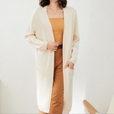 여성용 데일리 베이직 오픈형식 니트 롱 가디건