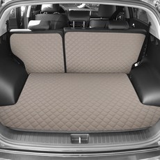 지엠지모터스 퀼팅가죽 차량용 트렁크매트 풀셋트, 스포티지QL 15년9월~20년6월, 코튼베이지