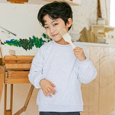 바오밥나무 아동용 솔리드 베이직 맨투맨