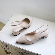 코나블루 여성용 기본 뾰족코 슬링백 힐 4cm DT3893