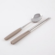 소소모소 컬러 수저 세트, 1세트, 베이지, 숟가락+젓가락