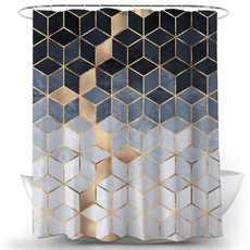 알럽홈 사각벌집패턴 샤워커튼 TYPE4 100 x 180 cm, 1개, 멀티(혼합)컬러