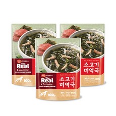 하림더리얼 퀴진 강아지 소고기미역국 3p, 소, 100g