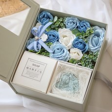 제이하니 비누 플라워 선물 박스 + 천사 비누, 블루