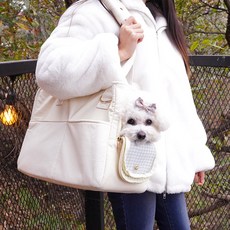 개과천선 강아지 레일리 이동가방, 라이트 아이보리