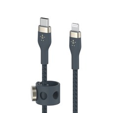 벨킨 프로 플렉스 USB-C to 라이트닝 아이폰 고속 충전 케이블 CAA011bt1M, 1m, 블루(CAA011bt1MBL)