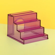 랜보어 햄스터 클리어 컬러 은신처 계단, 퍼플, 1개