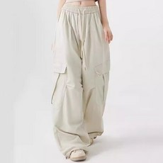 女款虛構綁帶寬工裝褲 P24FW3-A0874