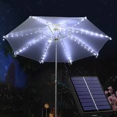 VISANG 大型雨傘遮陽傘太陽能戶外照明燈, 晝光色