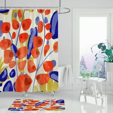 카리스 잔 플라워 트렌디 욕실 샤워 커튼 A04 180 x 150 cm, 1개