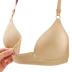 맘프라임 편안한 원터치 임산부 노와이어 수유 브라