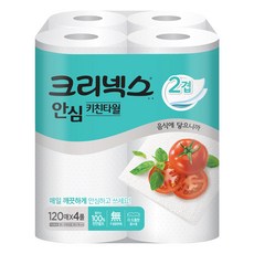 Kleenex 舒潔 安心雙層捲筒式廚房紙巾 120張, 4捲, 1袋