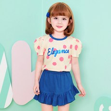 월튼키즈 여아용 귀염도트 상하복 헤어핀세트