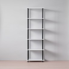 데코퍼니쳐 국내 제조 다용도 조립식 인테리어 사각 수납 선반, 화이트블랙, 6단