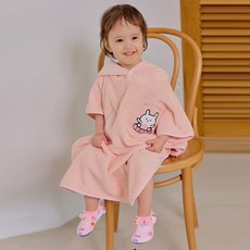 IAMBEBE 兒童款Hello動物超細纖維連帽沙灘袍