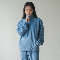 앨빈클로 톤온톤 자수 플리스 반집업 맨투맨 MAR627