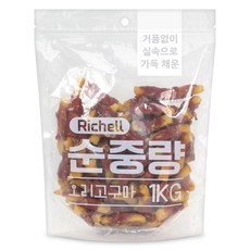 리첼 순중량 강아지간식 1kg, 오리고구마, 1개