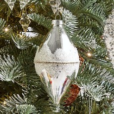 Modern House Objet Ornament 雪 Oval Drop, 銀色, 1個