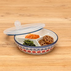MAISON OBJET Praca波蘭風圓形3格分裝盒, 牡丹, 1個