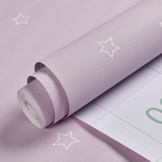  리치오션 인테리어 띠벽지 별마크 포인트 시트지, 퍼플 