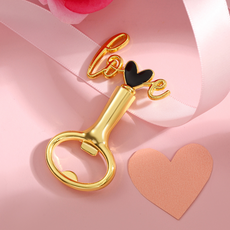 微笑的Valentine's Day LOVE開瓶器, 金黑色, 1個