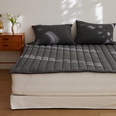 maatila Choux Cream系列 膨鬆超細纖維鬆緊帶式床墊 黑色 110x200 公分, 單人加大 110*200cm