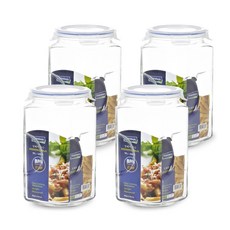 글라스락 사각 캐니스터 유리용기, 3000ml, 4개