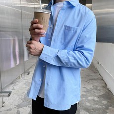 남자하늘색셔츠