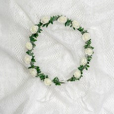 lilydress 玫瑰薄紗花冠 LFC24, 白色