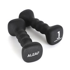 ALEAF 氯丁橡膠方形啞鈴 黑色 1公斤 2入, 1kg, 2個