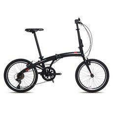 뮤트 콜라보 A20V 미니벨로 접이식 자전거, 매트블랙 + 레드, 162cm