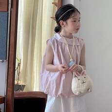 BABYMAX 女童款皺褶氣球無袖雪紡衫
