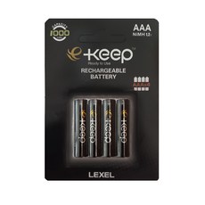 EKeep AAA 건전지 블랙 1000mAh, 1개입, 4개