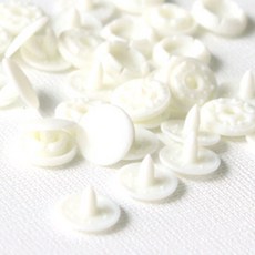 SUN GRIP 塑膠T形鈕扣, 象牙白色, 40入, 15毫米, 象牙白, 40個