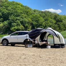카니발차박텐트 어반사이드 Protect 3+ 캠핑 도킹 SUV 차박 텐트 쉘터 크림 + 블랙