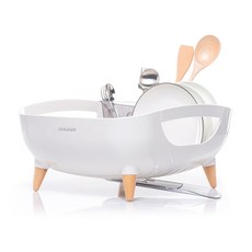NIneware 餐具瀝水架，帶支架, 乳白色, 1個