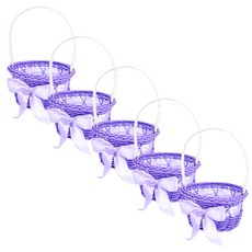 리본패치 미니사이즈 인테리어 바구니 퍼플 YT_RA806, 5개