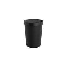 프라템 플랫 원터치 원형 휴지통 5L, 블랙