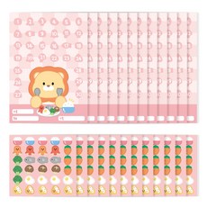 워너디스 할수있어 동물 칭찬 스티커판 12p + 스티커 12p 세트, 골고루 먹어요, 1세트