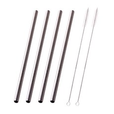 COVING 不鏽鋼吸管 4入+吸管清潔刷組 2入, 1組
