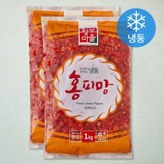 황보마을 홍피망 다이스 (냉동), 1kg, 2개